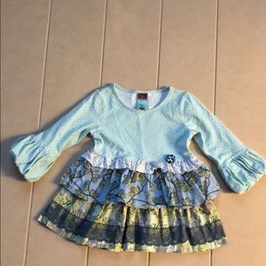 Matilda Jane top; 3/4 puffer sleeve size 4